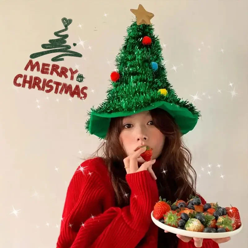 Christmas Tree Santa Hat Headbands – Party Props for All Ages Holiday Costume Headband Babs