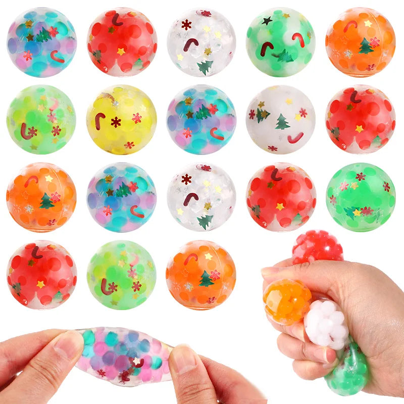 Christmas Squeeze Balls 10/20 Pcs – Stocking Stuffers & Party Toys Squeeze Sensory Toy Babs