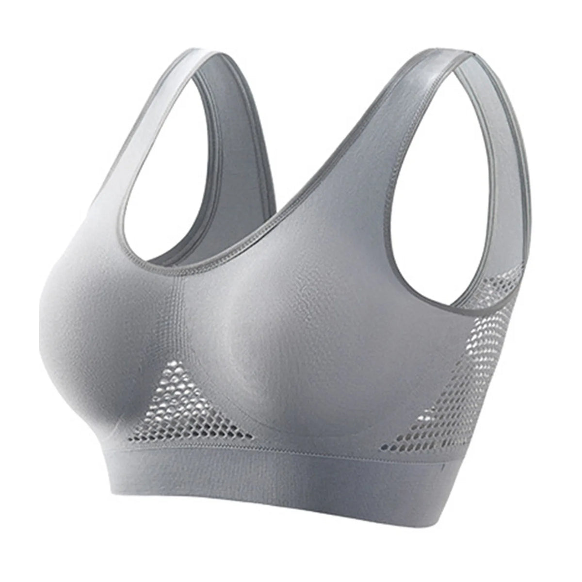 Women's High-Support Sports Bra – Yoga & Running, Plus Size Women's Sports Bra Babs Gray S