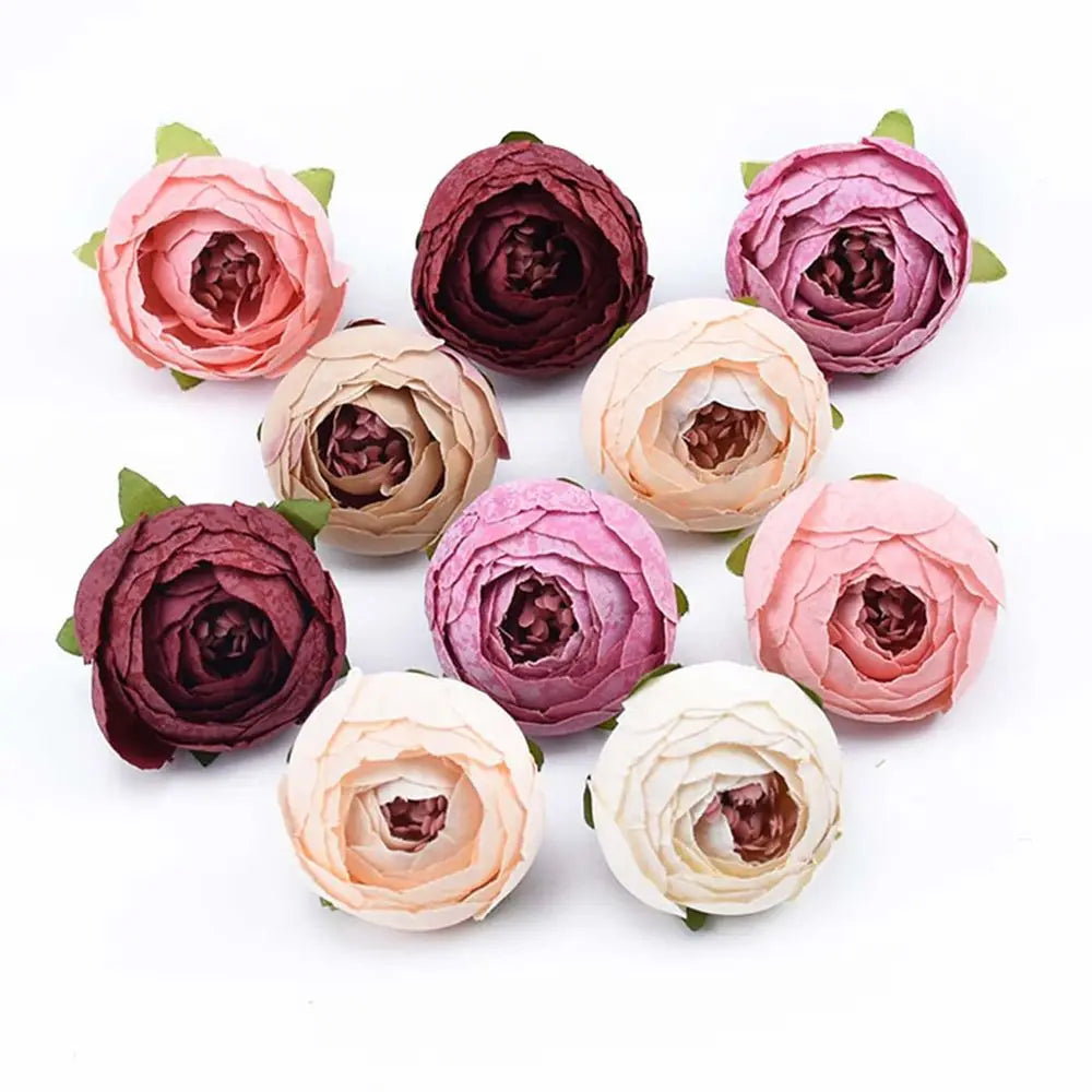 40/80Pcs Silk Tea Rose Buds – Artificial Flowers for Weddings & Decor Artificial Silk Flowers Babs