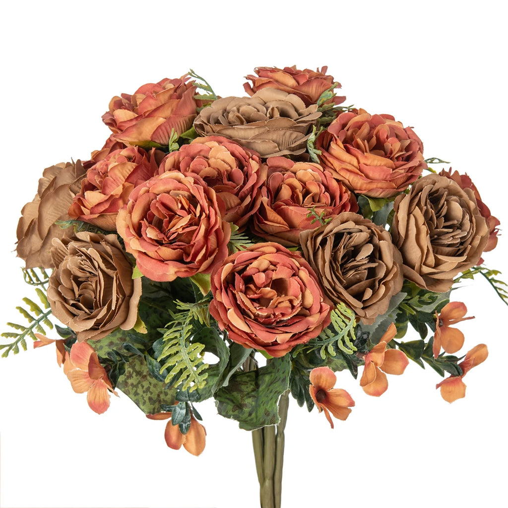 Silk Peony Wreath – Fade-Resistant Artificial Flowers 2–4 Pcs Artificial Flower Wreath Babs Orange 2 pcs