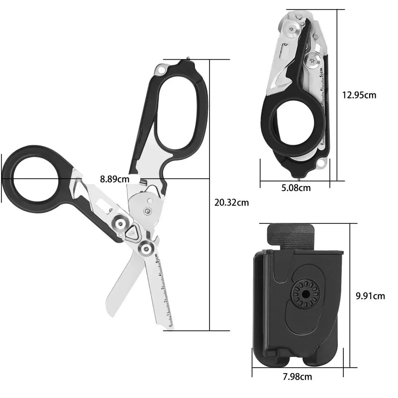 6-in-1 Folding Emergency Shears – Strap Cutter & Glass Breaker Multitool Rescue Shears Babs