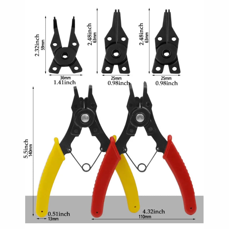 4-in-1 Snap Ring Pliers Set | Circlip Hand Tool Kit Snap Ring Pliers Babs