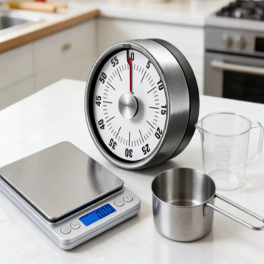Mechanical Countdown Timer 60-Min – Magnetic, No Battery, Black Mechanical Kitchen Timer Babs