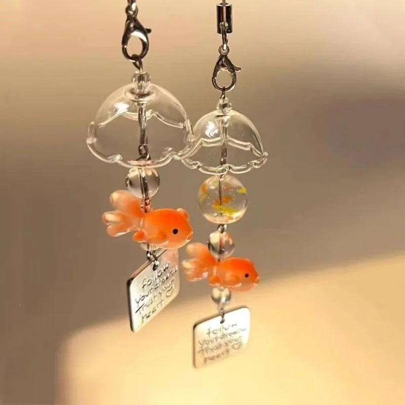 Goldfish Handmade Bead Pendant – Fish Wind Chime Bag Charm Bead Pendant Charm Babs