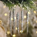 10pcs Fake Icicle Christmas Tree Hanging Ornaments 13cm Christmas Ornaments Babs silver