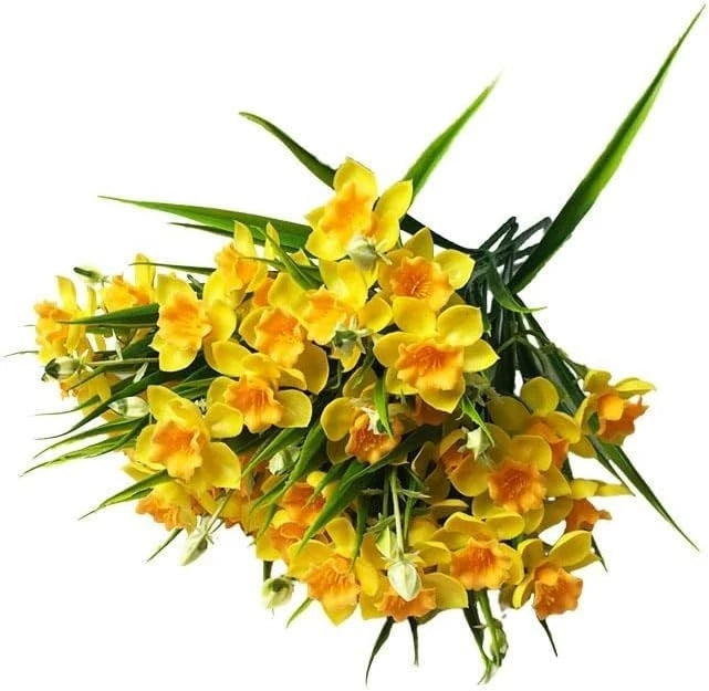 Silk Narcissus Artificial Flowers – Wedding & Home Décor Artificial Silk Flowers Babs Orange 1 pc