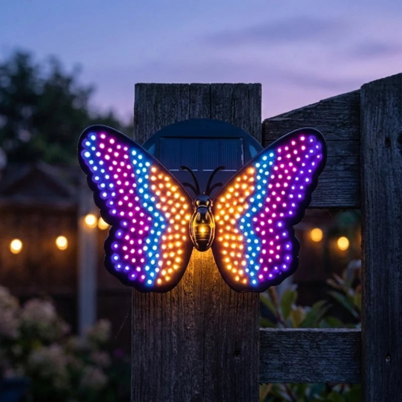 Solar Butterfly Wall Light – 7-Color LED Outdoor Garden Decor Solar Garden Light Babs