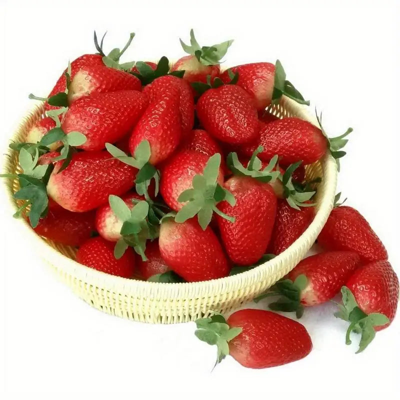 10pcs Artificial Strawberries Fake Fruit Decor & Photography Props Artificial Fruit Decor Babs
