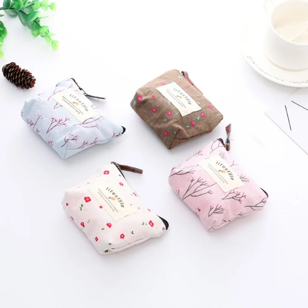 Cute Floral Canvas Coin Purse – Kiss Lock Clasp Mini Wallet Coin Purse Babs