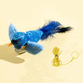 Interactive Cat Feather Toy – Catnip, Squeaky & Door Hanging Cat Feather Toy Babs Blue