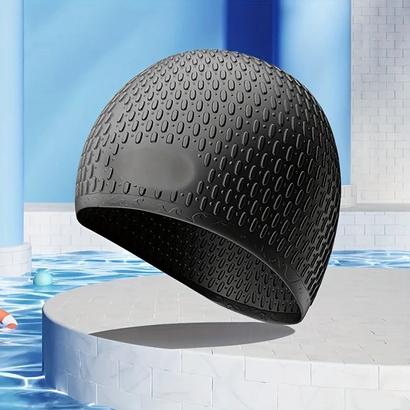 Unisex Silicone Swim Cap – Waterproof, Non-Slip, High Elasticity Silicone Swim Cap Babs black