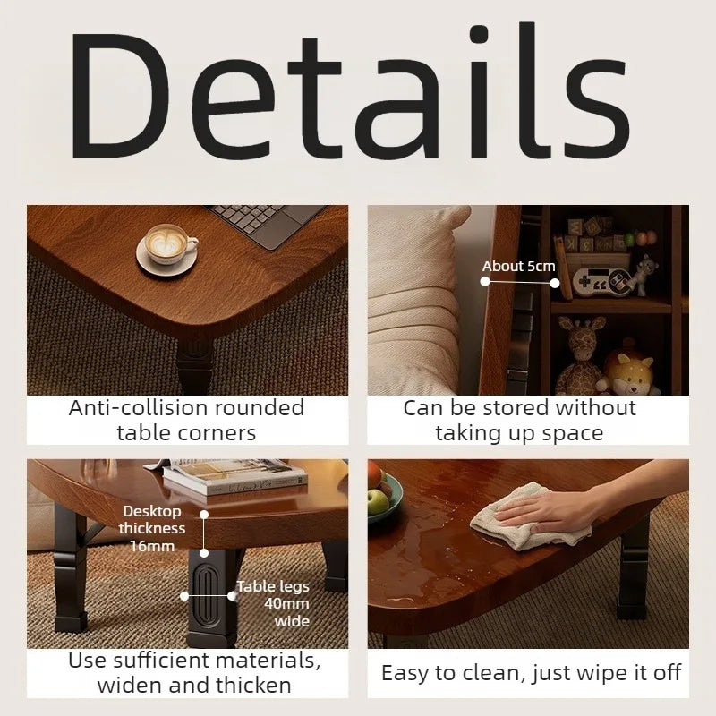 Folding Tatami Coffee Table – Minimalist Low Side Table 80cm Folding Coffee Table Babs