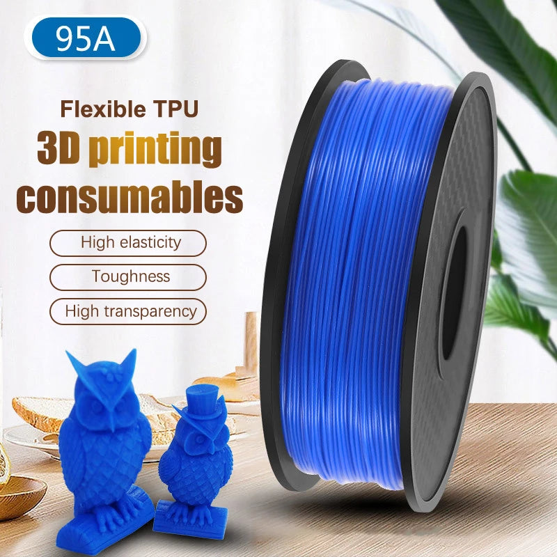 HUXUAN TPU 3D Printer Filament 1.75mm 1KG – Flexible Rubber 3D Printer Filament Babs