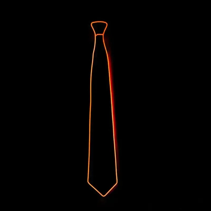 LED Light Up Necktie – Neon Glow Tie for Rave & Party LED Glow Necktie Babs Orange