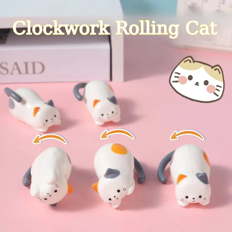 Clockwork Rolling Kitten Wind-Up Cat Toy – No Batteries Needed Wind-Up Cat Toy Babs
