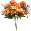 Autumn Artificial Silk Rose Bouquet – Wedding & Home Décor Artificial Flower Bouquet Babs Orange 1 pc