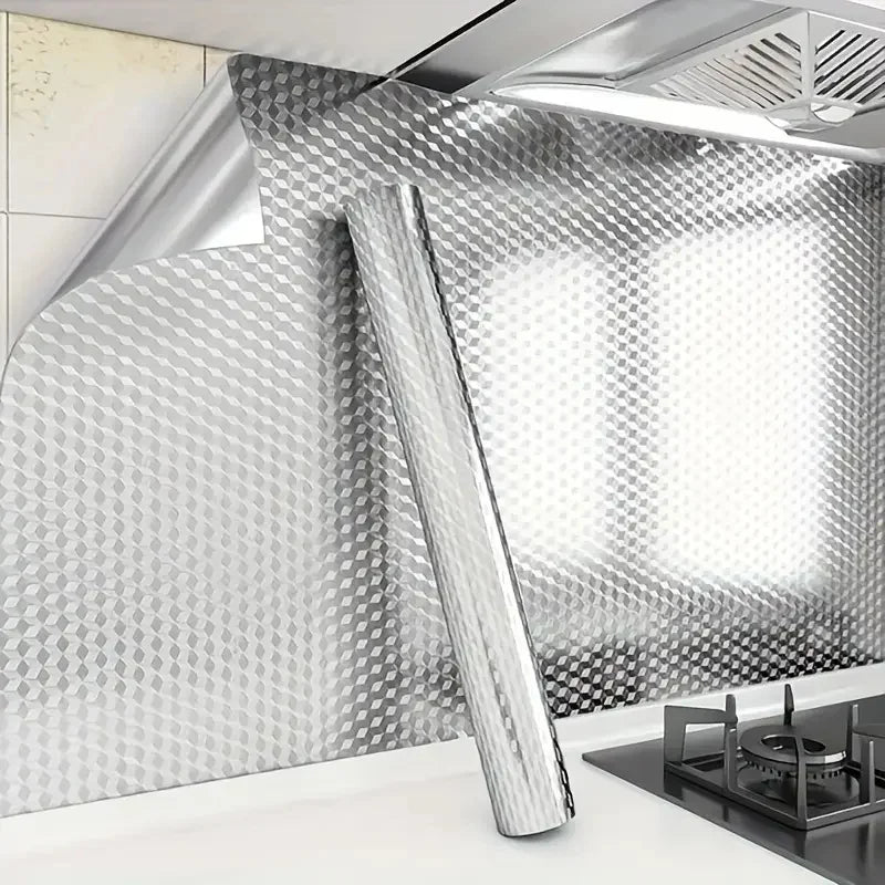 Kitchen Aluminum Foil Self-Adhesive Sticker – Oil & Heat Resistant Kitchen Wall Sticker Babs