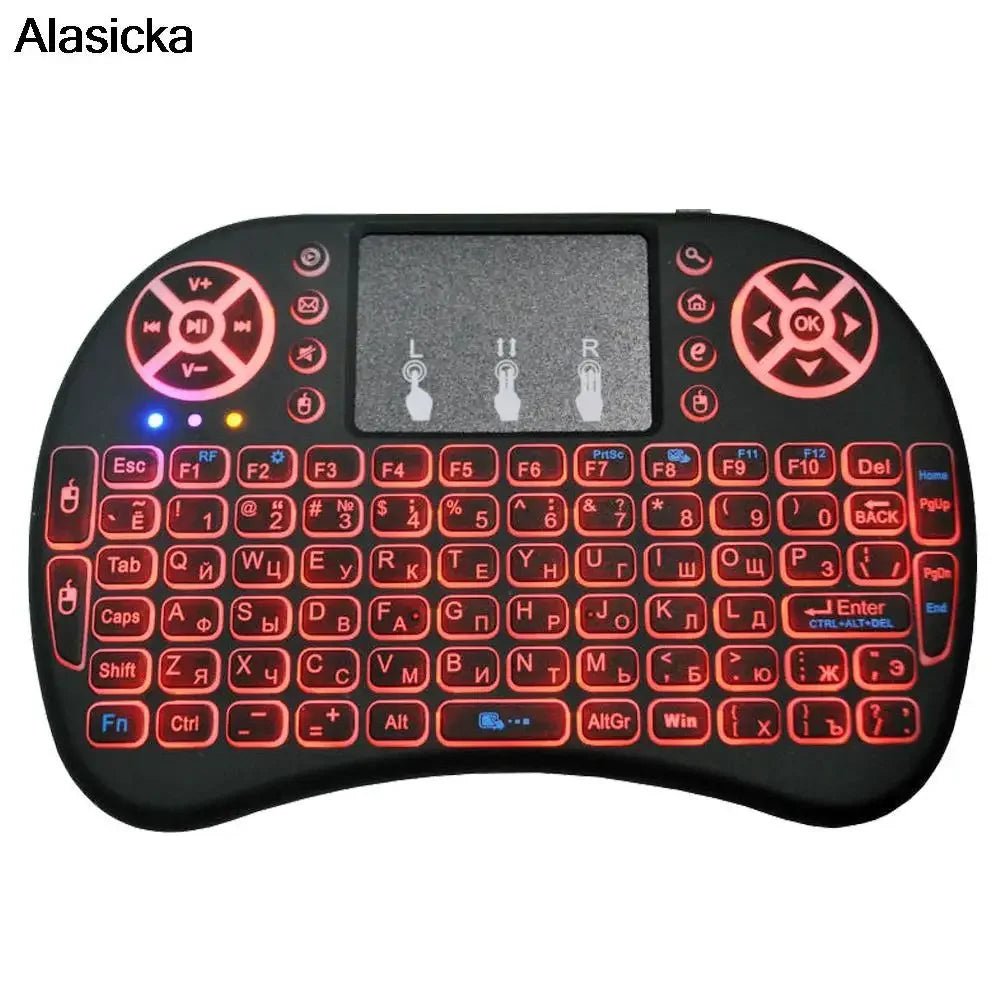 I8 Mini 2.4G Wireless Keyboard with Touchpad & RGB Backlight Wireless Mini Keyboard Babs