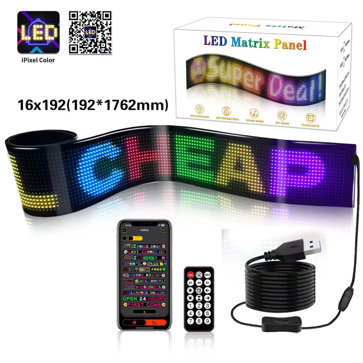 Demon Eye Bluetooth LED Flexible Screen Car Truck Light Display LED Car Display Screen Babs 7