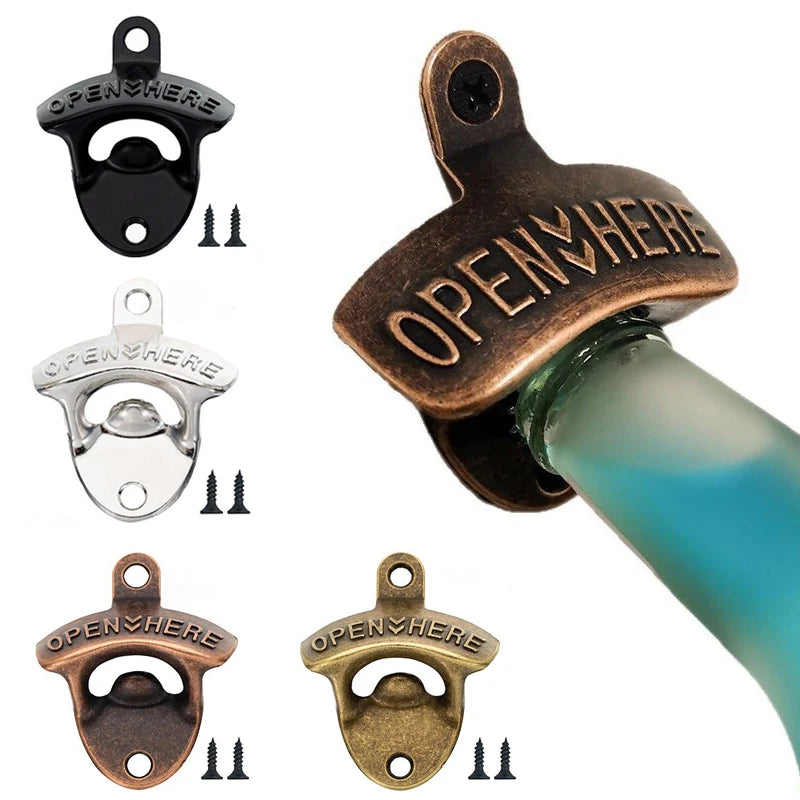 Retro Wall Mounted Beer Bottle Opener – Zinc Alloy Kitchen Decor Wall Bottle Opener Babs