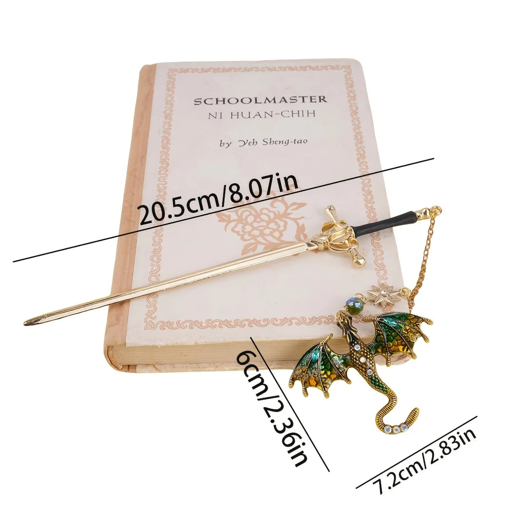 Alloy Dragon Sword Bookmark – Fantasy Gift for Book Lovers Decorative Bookmark Babs