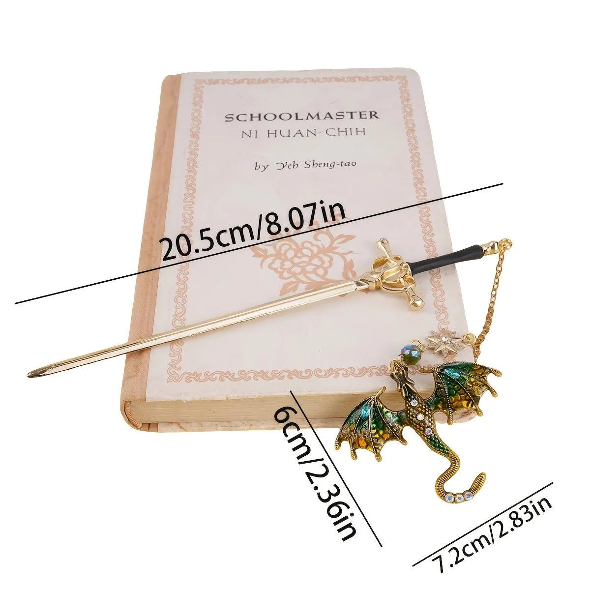 Alloy Dragon Sword Bookmark – Fantasy Gift for Book Lovers Decorative Bookmark Babs