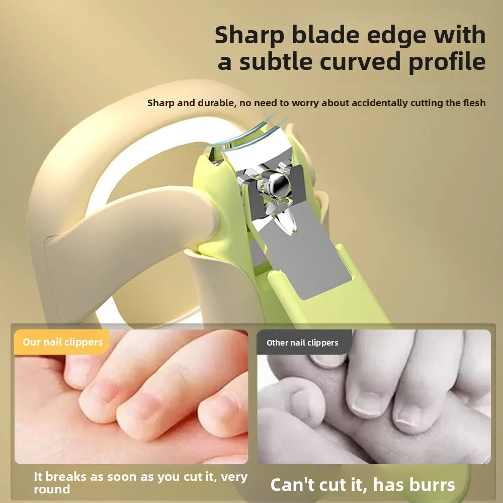 LED Baby Nail Clipper with Magnifier & Splash-Proof Guard Baby Nail Clipper Babs