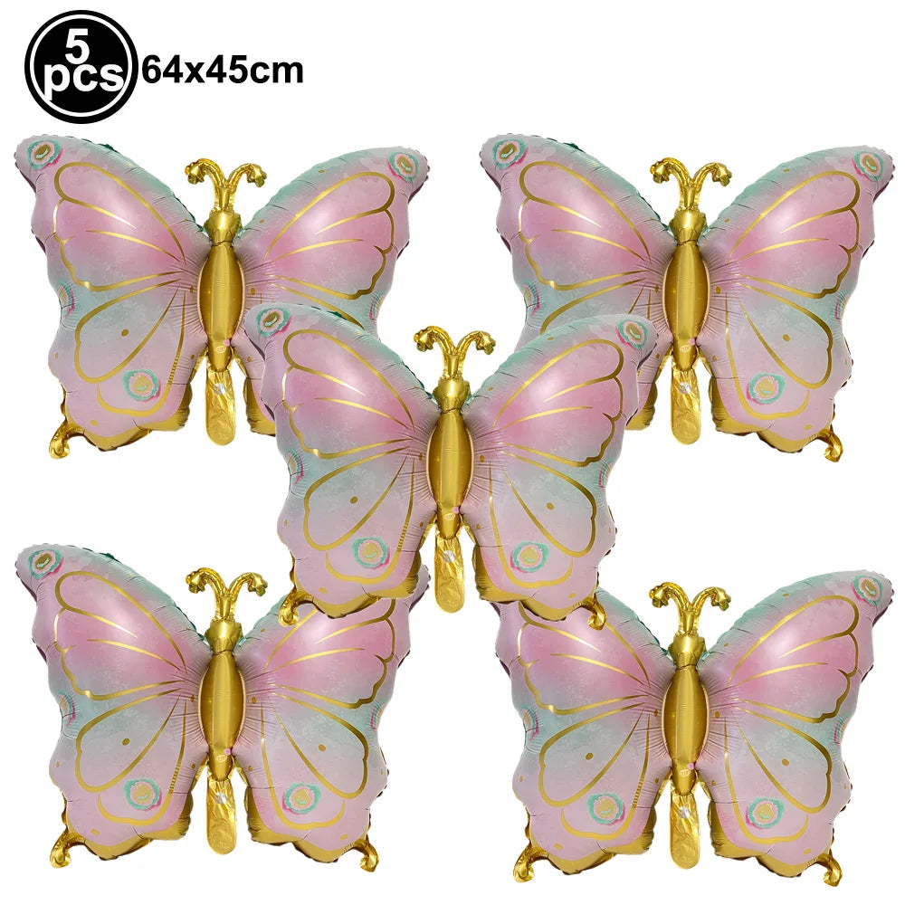 5pcs Butterfly Foil Balloons – Party, Birthday & Baby Shower Party Foil Balloons Babs K As pictures show