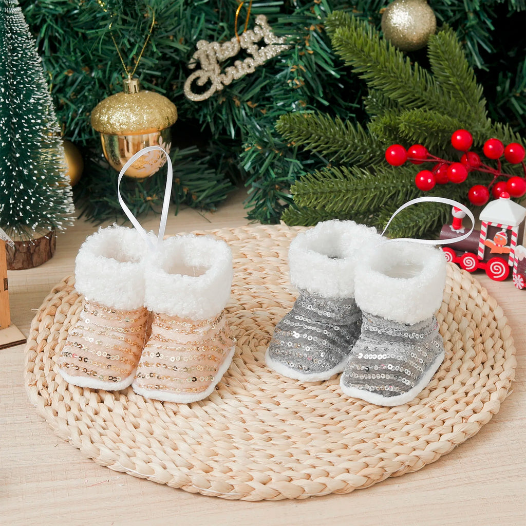 Shiny Christmas Boot Ornaments – Festive Xmas Tree Pendants Christmas Tree Ornament Babs