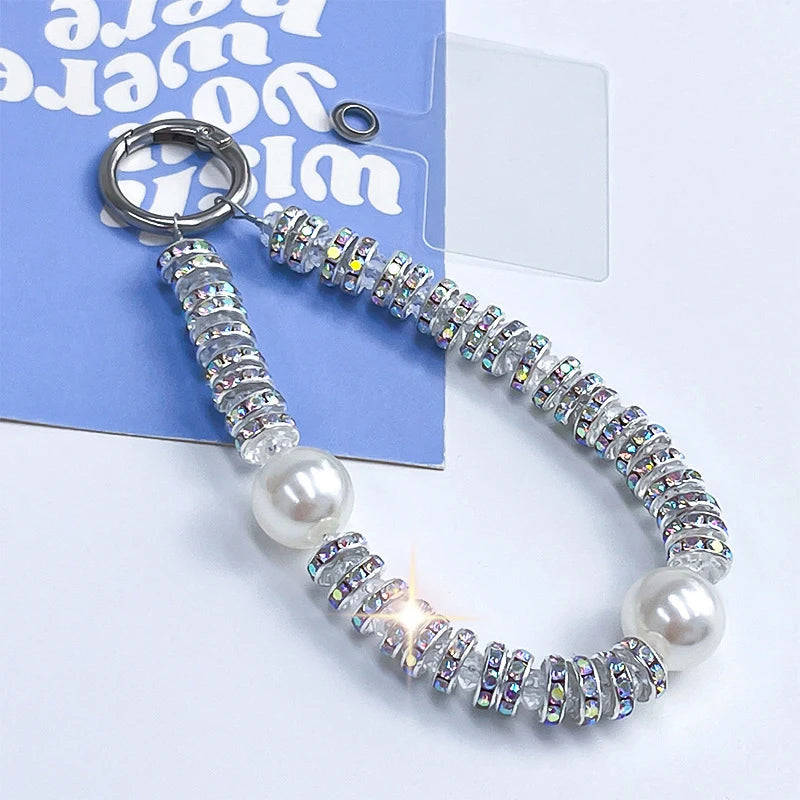 Pearl Rhinestone Phone Lanyard – Universal Mobile Chain Phone Lanyard Chain Babs A2