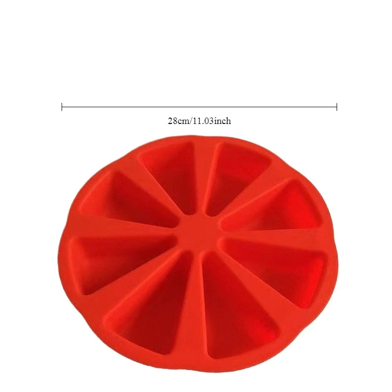 8-Hole Orange Shaped Silicone Cake & Pizza Baking Mold Silicone Baking Mold Babs Red