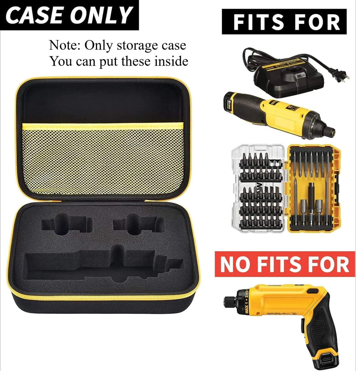Case for DEWALT 8V MAX DCF682N1 Cordless Screwdriver Storage Tool Storage Case Babs