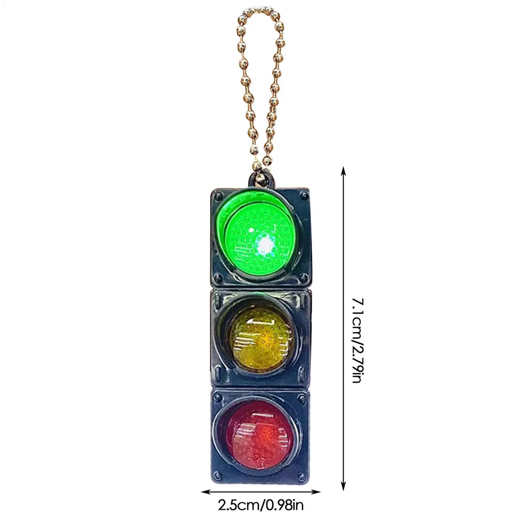 LED Traffic Light Keychain | Mini Pedestrian Light Key Ring Novelty Keychain Babs