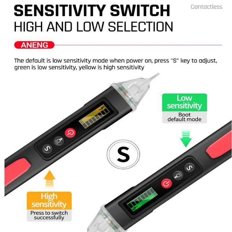 Non-Contact Digital Voltage Tester Pen AC/DC 12-1000V Voltage Tester Pen Babs