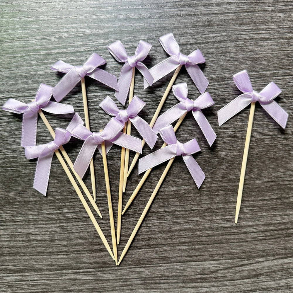 Pink Bow Cake Toppers – Birthday, Wedding & Baby Shower Cake Topper Babs Purple B 10pcs