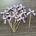 Pink Bow Cake Toppers – Birthday, Wedding & Baby Shower Cake Topper Babs Purple B 10pcs