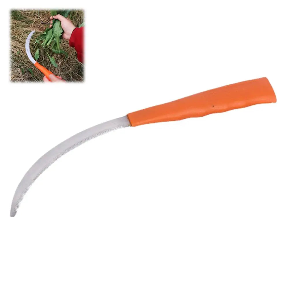 Stainless Steel Weeding Sickle Wooden Handle – Serrated Garden Tool Garden Weeding Sickle Babs B