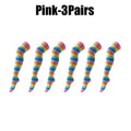 Rainbow Striped Over-Knee Socks – Soft Elastic Long Stockings Over-Knee Stockings Babs as show Pink 3Pairs