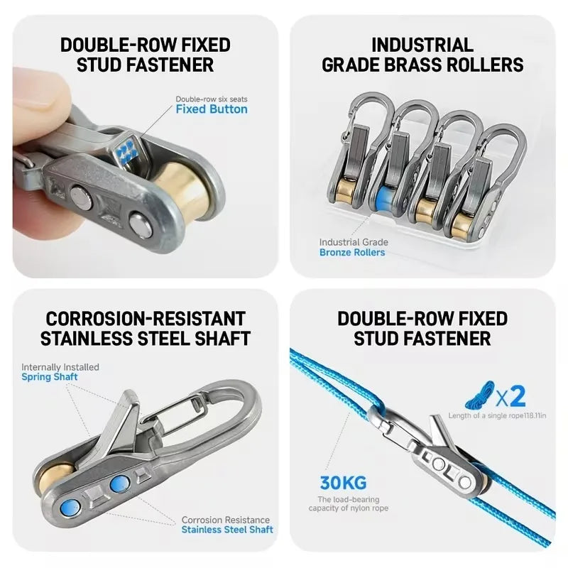 Rope Buckle Set with Lock Buckle – Camping & Outdoor Tie-Down Rope & Buckle Set Babs