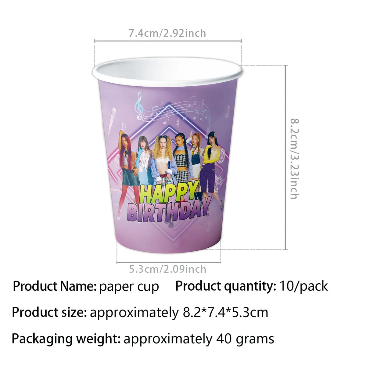 Katseye Kpop Birthday Party Supplies – Plates, Cups & Balloons Party Supplies Set Babs 10pcs Cups