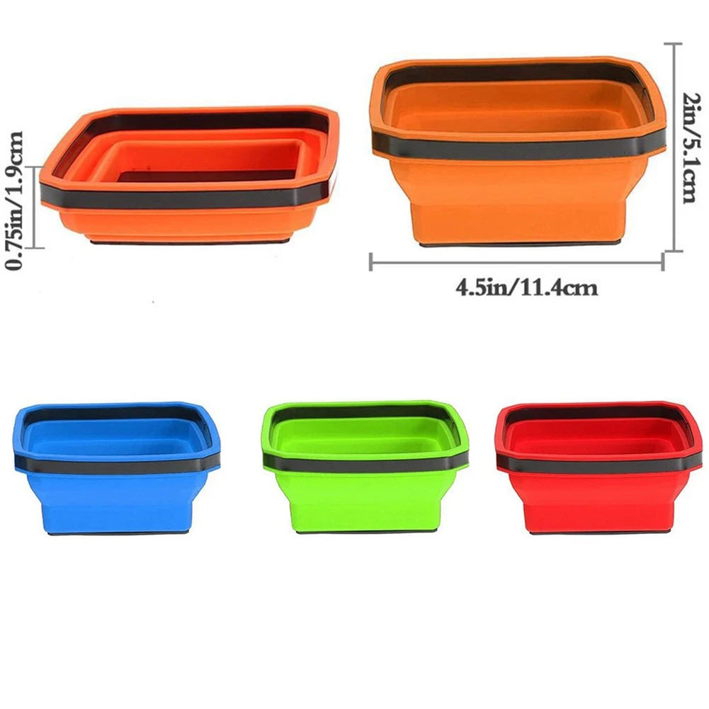 Collapsible Magnetic Screw Tray – 4.5" Silicone Parts Organizer Magnetic Parts Tray Babs