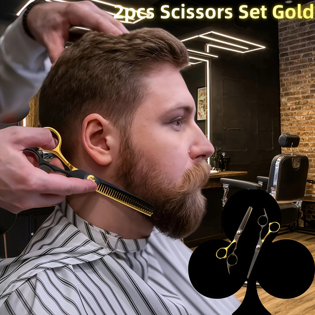 2-Piece Hair Scissors Set – Thinning Shears for Home Bang Trim Hair Cutting Scissors Babs