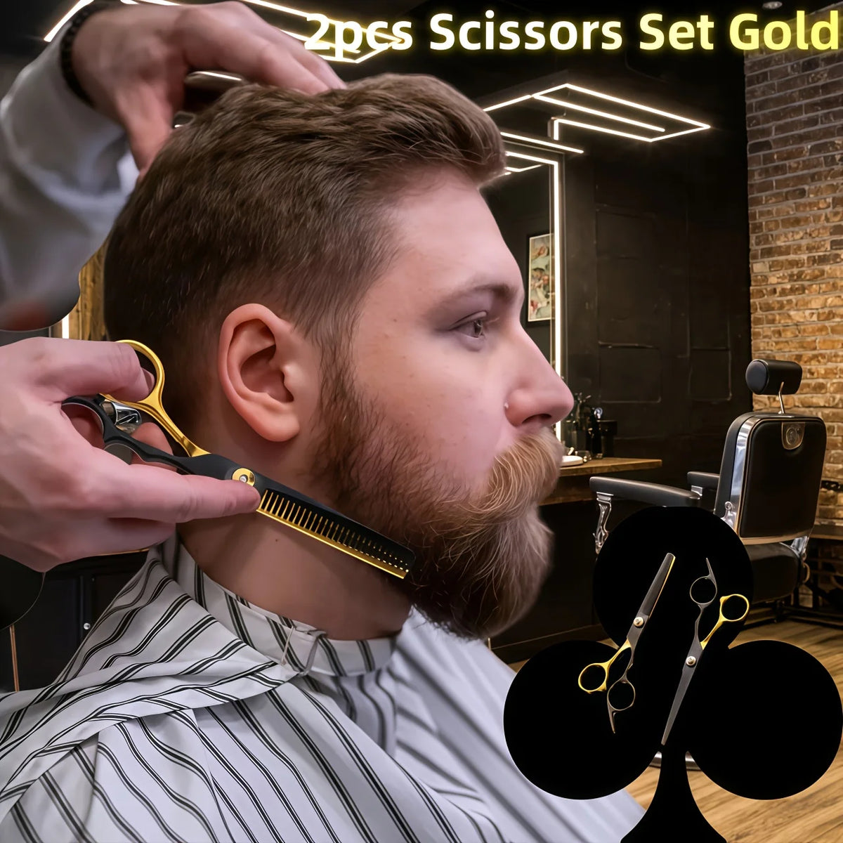 2-Piece Hair Scissors Set – Thinning Shears for Home Bang Trim Hair Cutting Scissors Babs