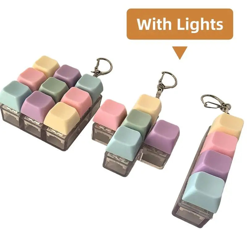 LED 9-Key Fidget Keyboard Keychain Toy for Kids & Adults LED Fidget Keychain Toy Babs