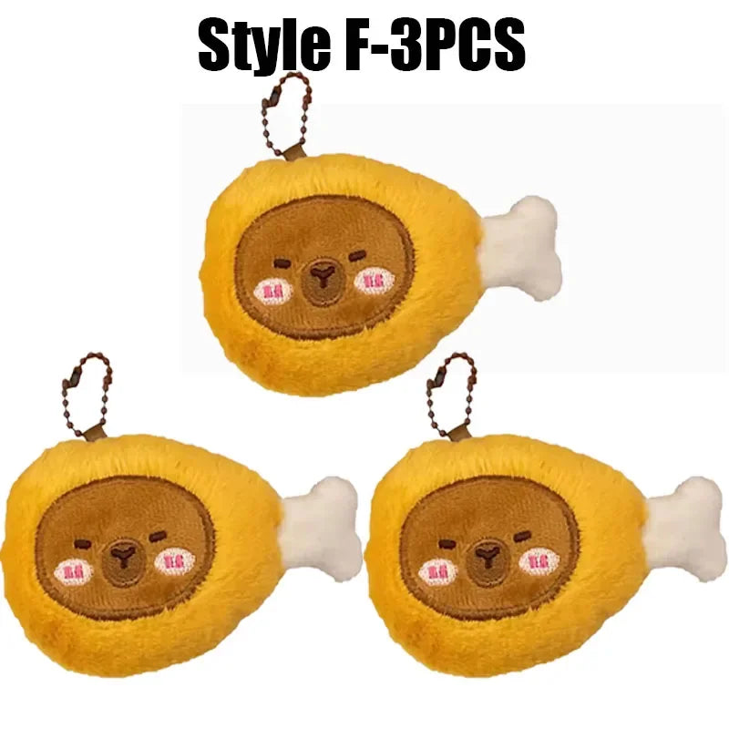 Cartoon Capybara Plush Keychain – Stuffed Croissant Pendant Plush Keychain Babs 140331-Style F-3PCS