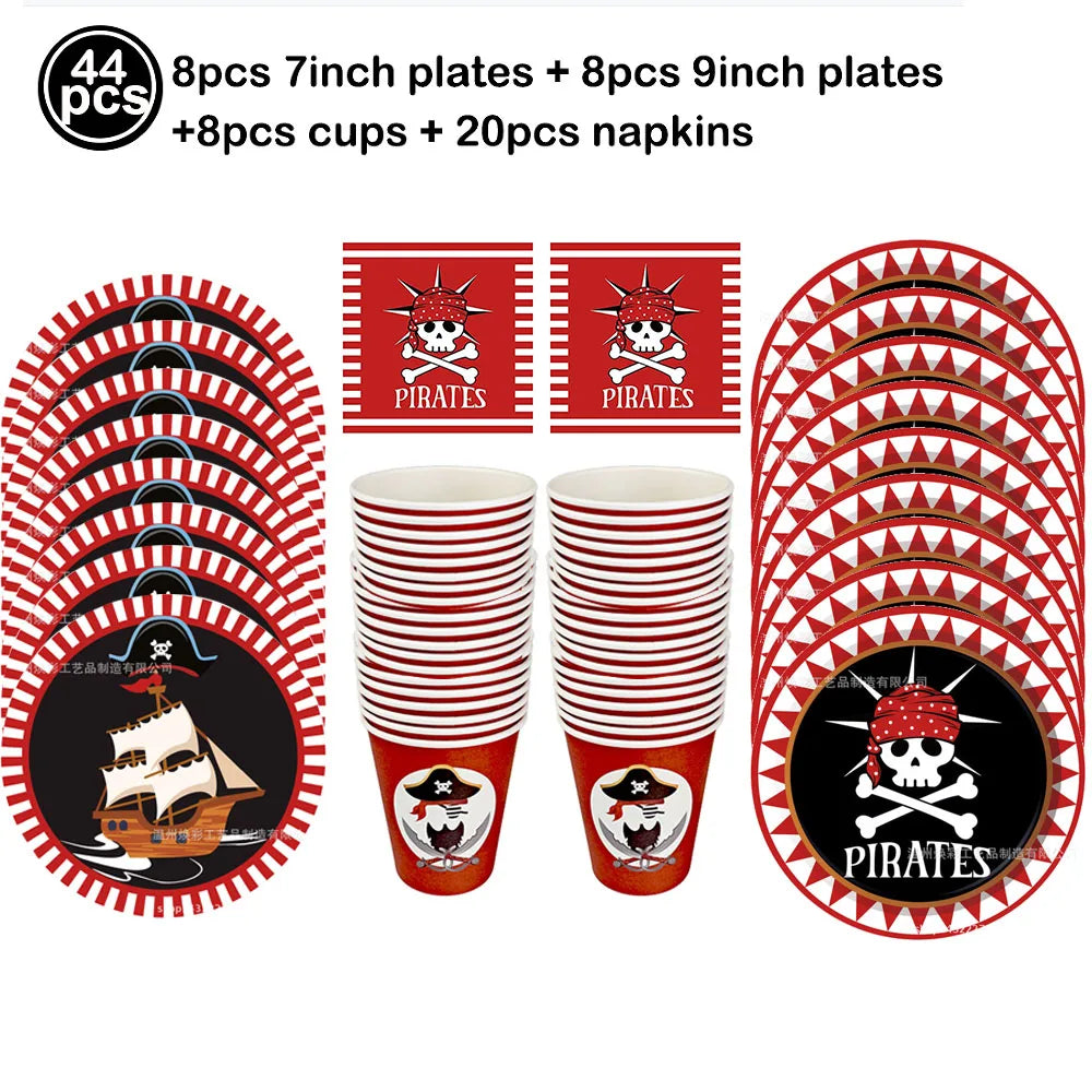Pirate Theme Disposable Tablecloth – Skull & Treasure Map Party Disposable Tablecloth Babs cutlery set B