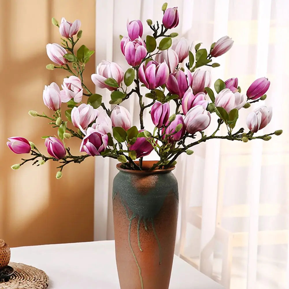 Silk Magnolia Artificial Bouquet – Wedding & Home Decor Artificial Flower Bouquet Babs