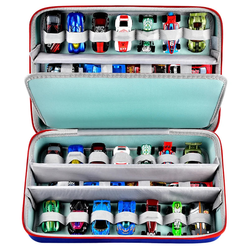 Toy Car Organizer Case – Holds 36 Matchbox Die-Cast Cars Toy Car Storage Case Babs Blue