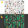 Halloween Glow-in-the-Dark Tattoo Stickers – 10 Sheets, Kids & Adults Halloween Tattoo Stickers Babs 10Sheets
